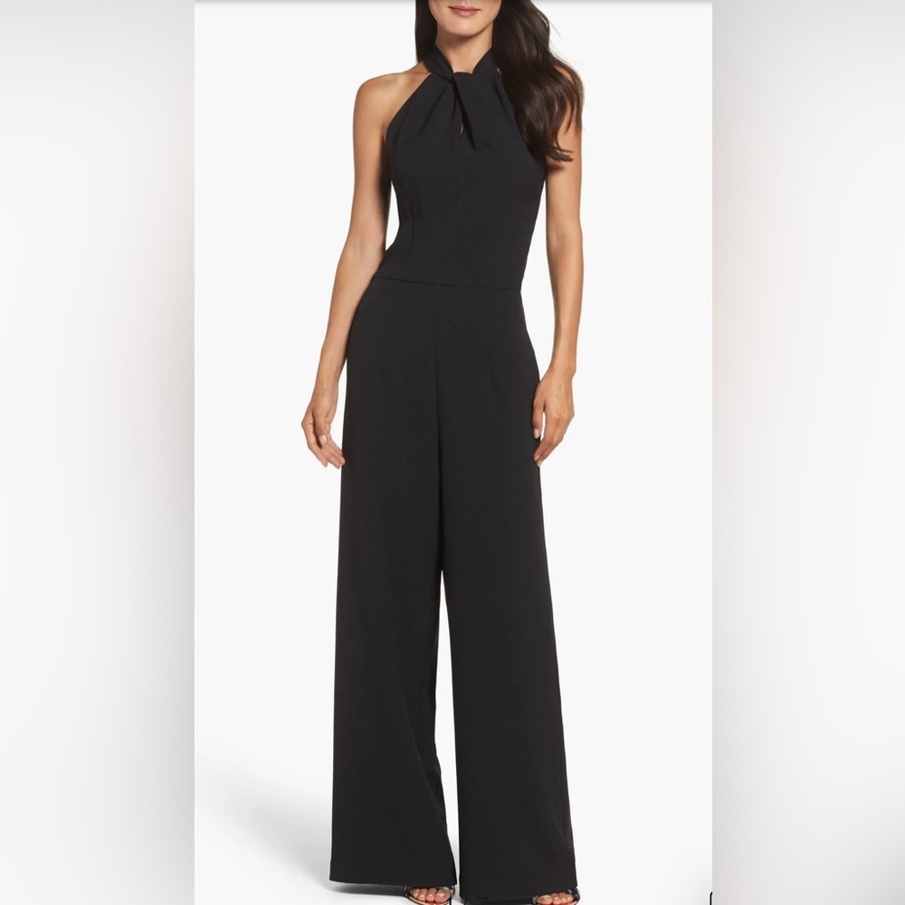 Julia Jones Halter Neck Wide Leg Jumpsuit - Black XL